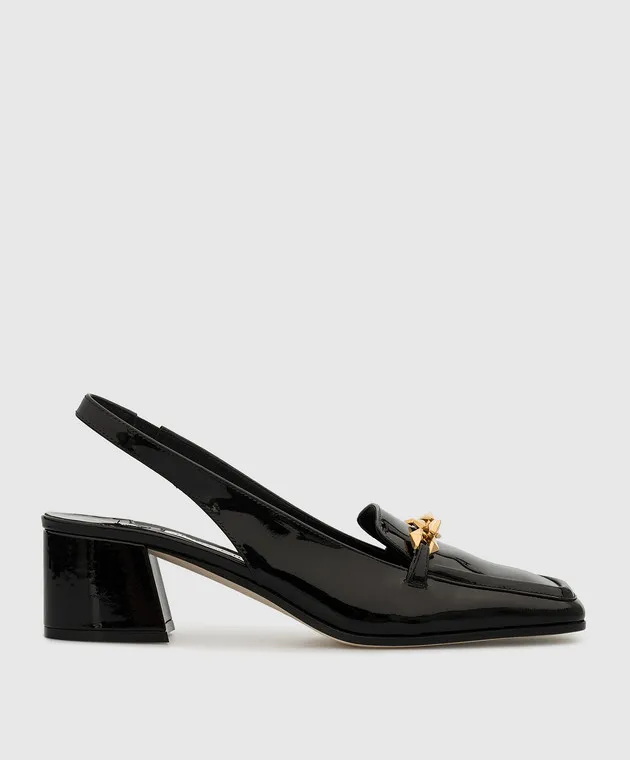 Jimmy Choo Diamond Tilda black patent leather slingbacks