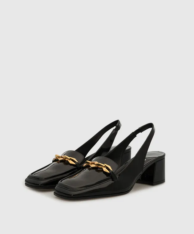 Jimmy Choo Diamond Tilda black patent leather slingbacks
