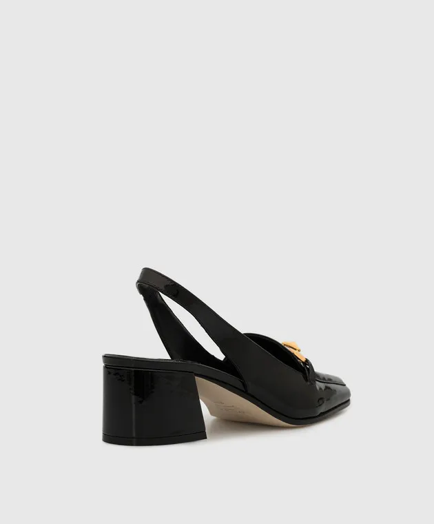 Jimmy Choo Diamond Tilda black patent leather slingbacks