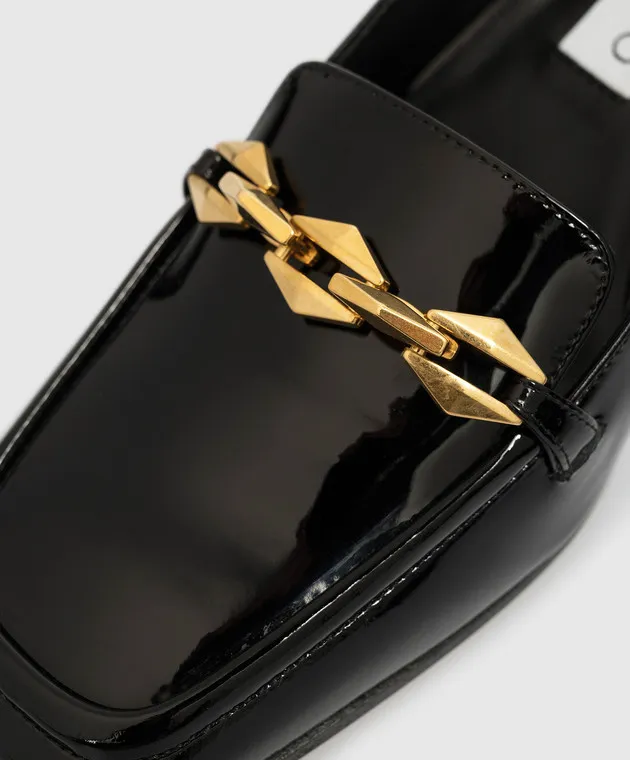 Jimmy Choo Diamond Tilda black patent leather slingbacks