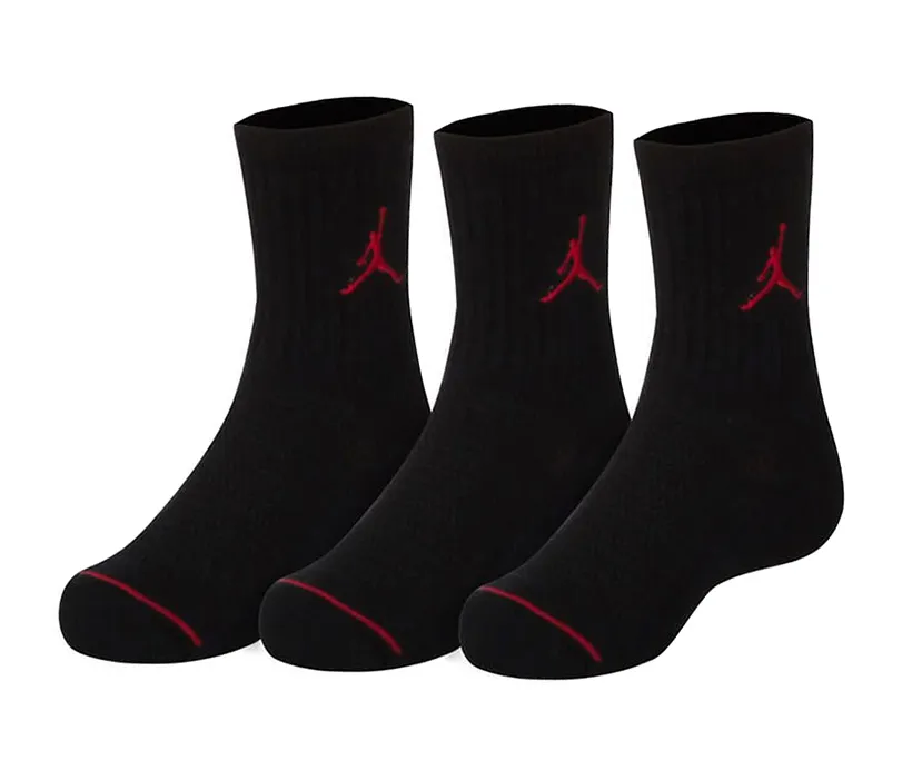 JORDAN KIDS JUMPMAN CREW SOCKS 3 PAIR (2735) "BLACK"