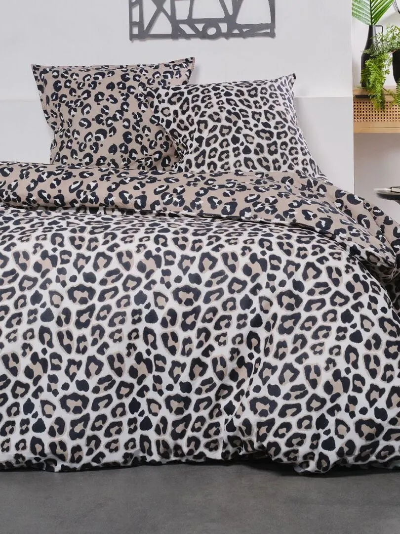 JUEGO DE CAMA DE LEOPARDO  BLANCO
