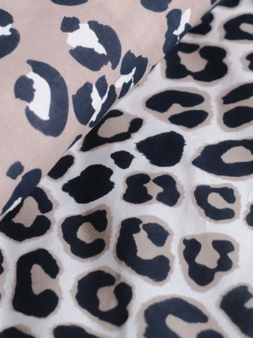 JUEGO DE CAMA DE LEOPARDO  BLANCO