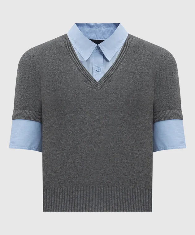 Juun.j Gray top with layering effect
