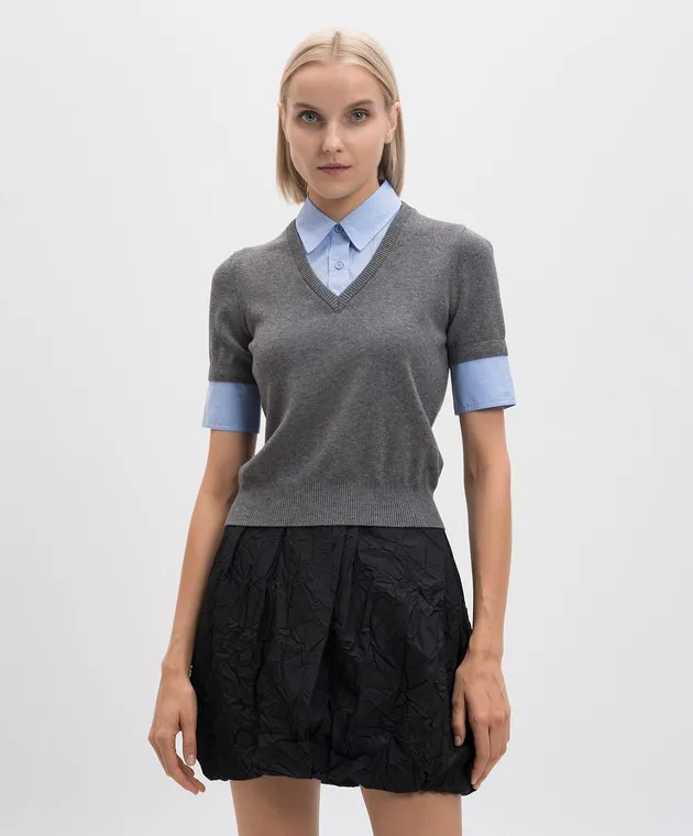 Juun.j Gray top with layering effect