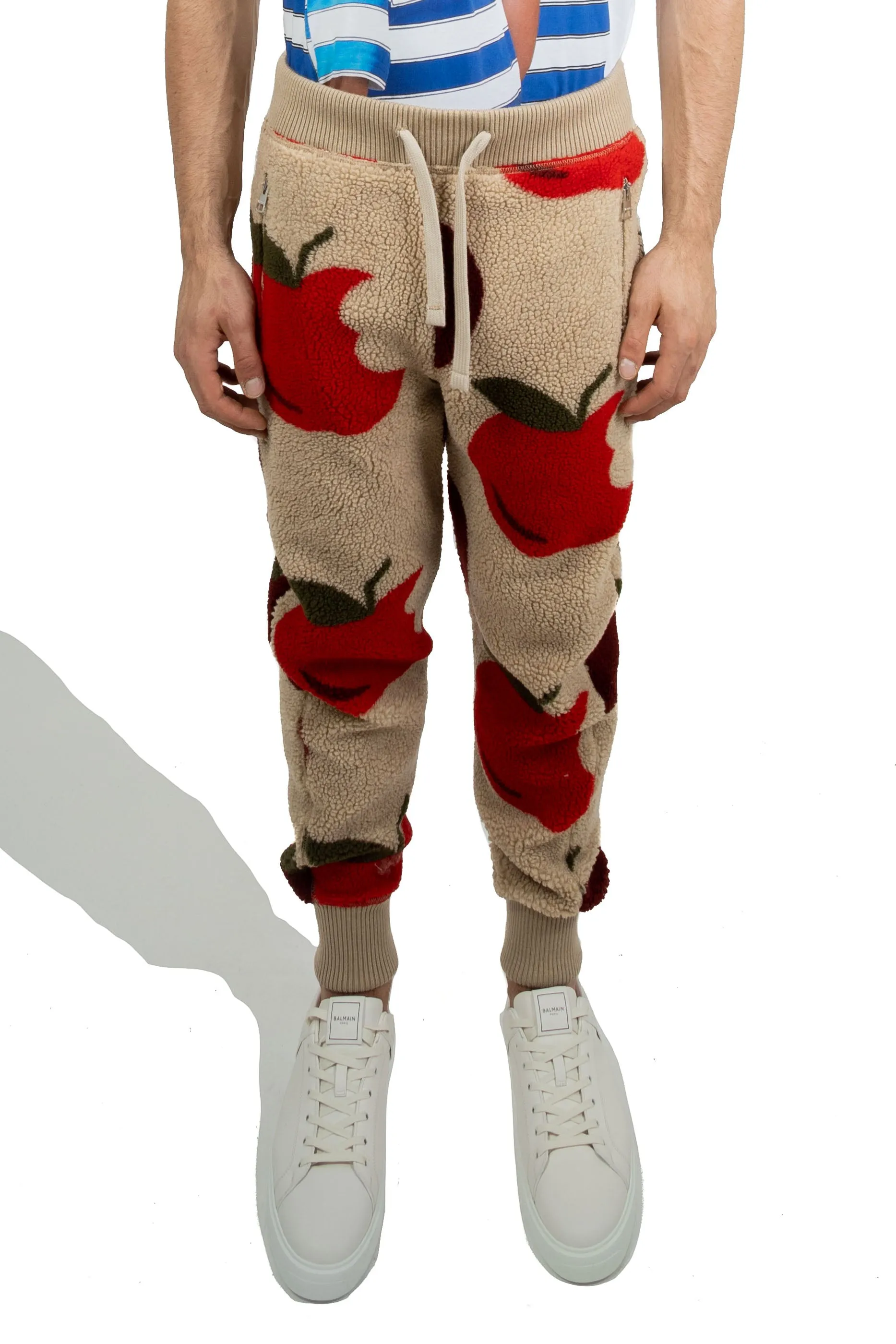 Jw Anderson Tapered Joggers Beige/Red