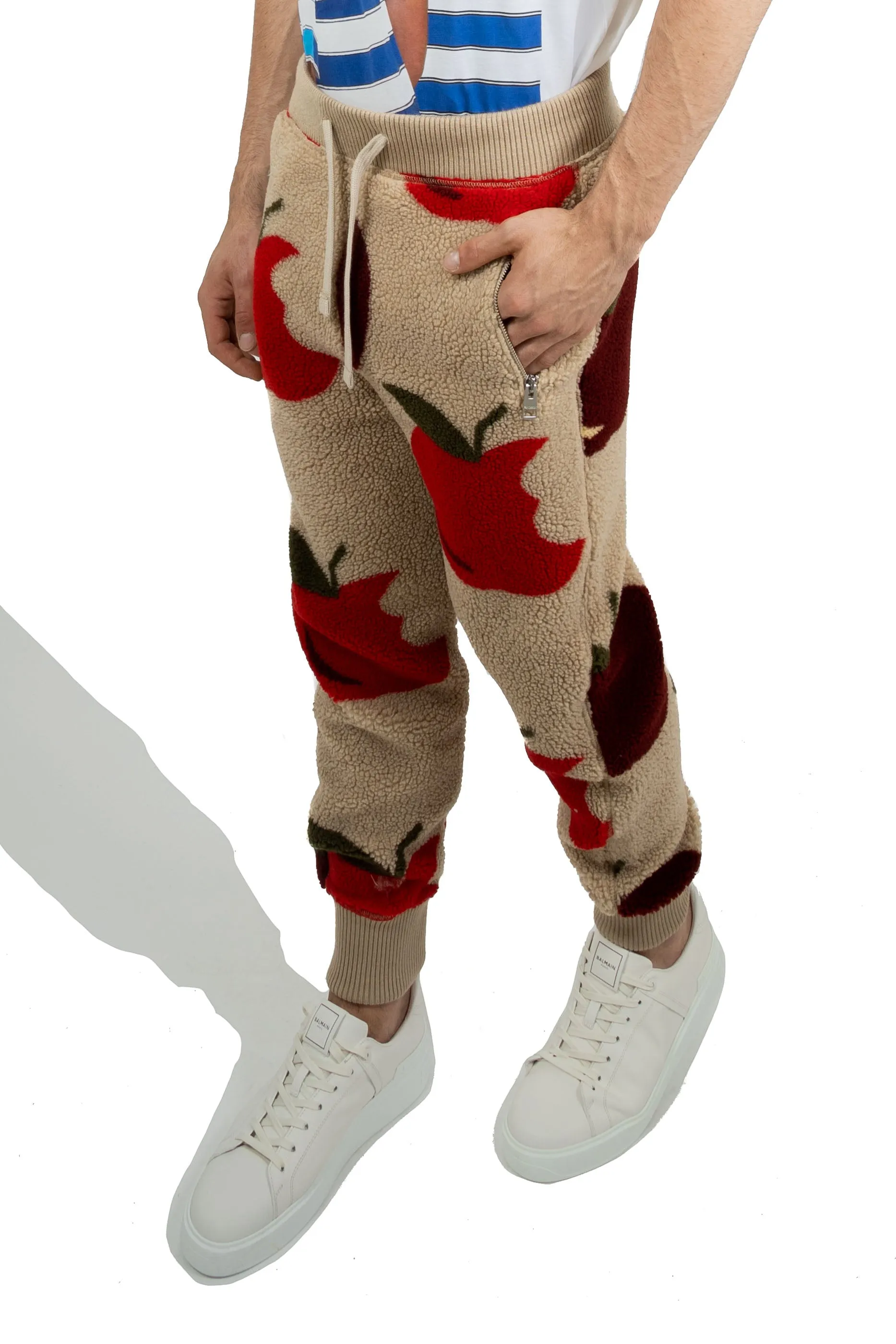 Jw Anderson Tapered Joggers Beige/Red