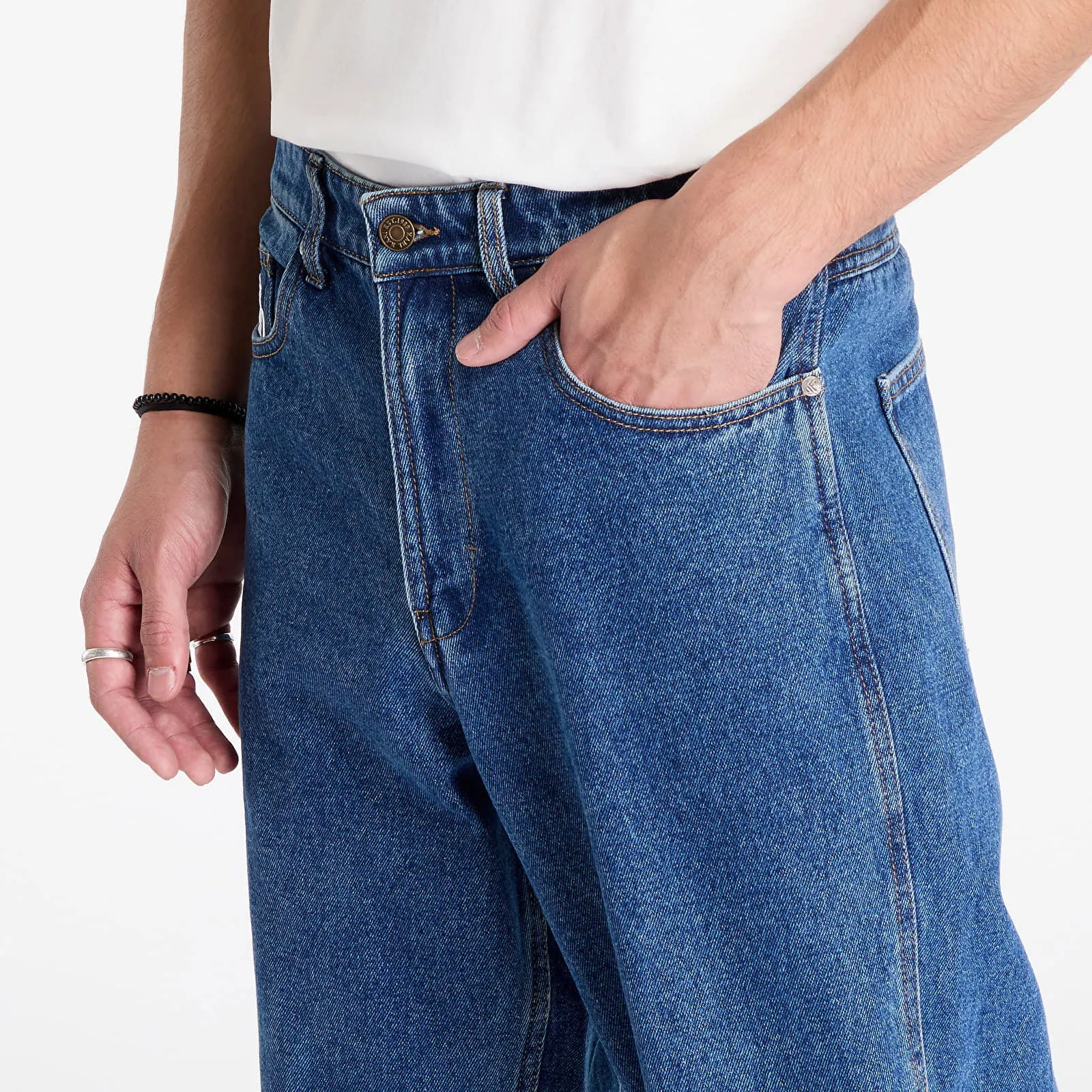 Karl Kani Pants KK Small Signature Tapered Five Pocket Denim Dark Indigo 32