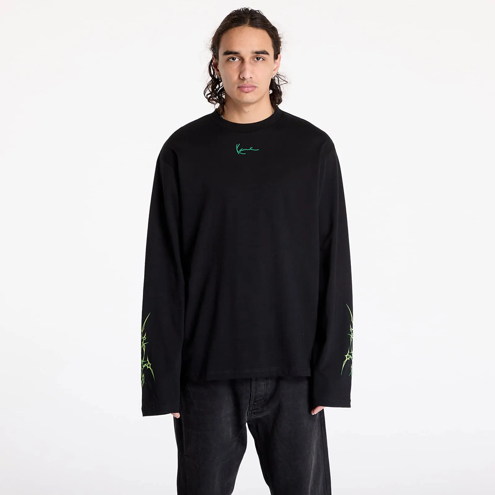 KARL KANI TSHIRT SMALL SIGNATURE TRIBAL LONGSLEEVE BLACK XXL
