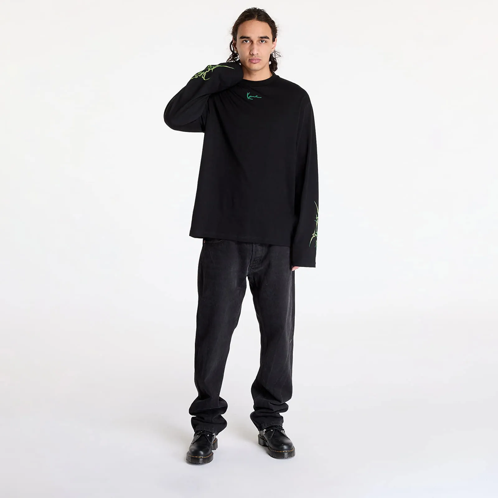 KARL KANI TSHIRT SMALL SIGNATURE TRIBAL LONGSLEEVE BLACK XXL