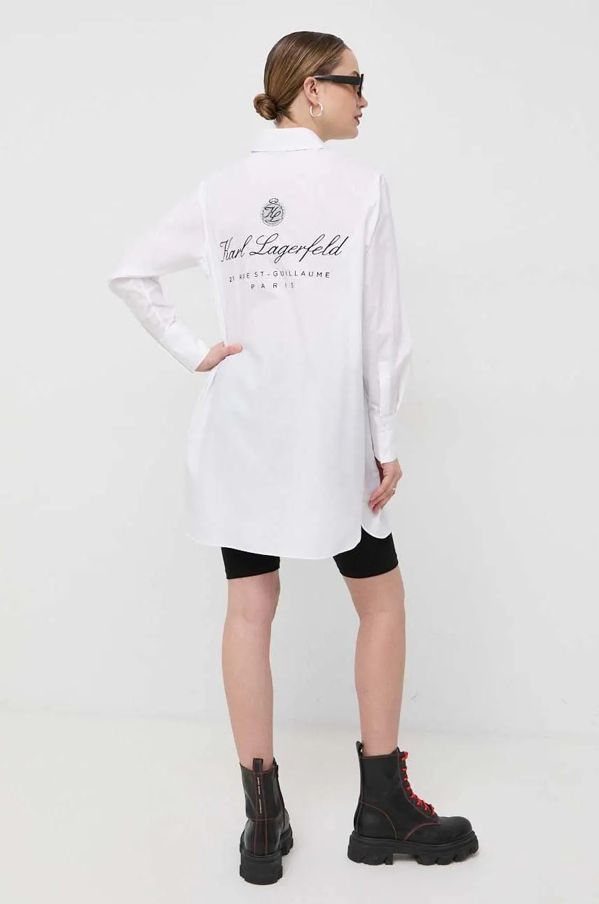 KARL LAGERFELD Logo Print Shirt Dress