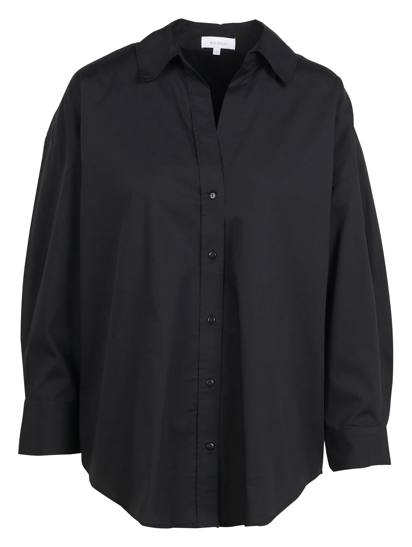 KOOKAI CANDY  CAMISA HOLGADA CON CUELLO CLáSICO DE ALGODóN EN NEGRO