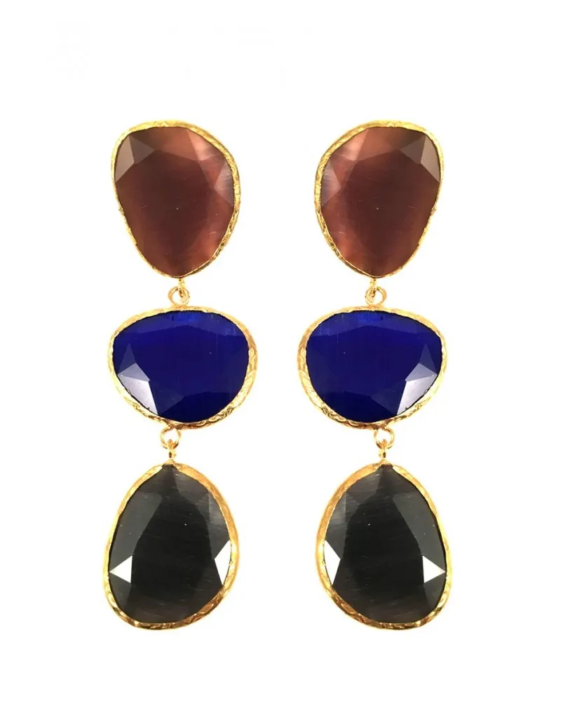 LARGOS PENDIENTES DE PIEDRA ELEGANTES Y CON DISEÑO