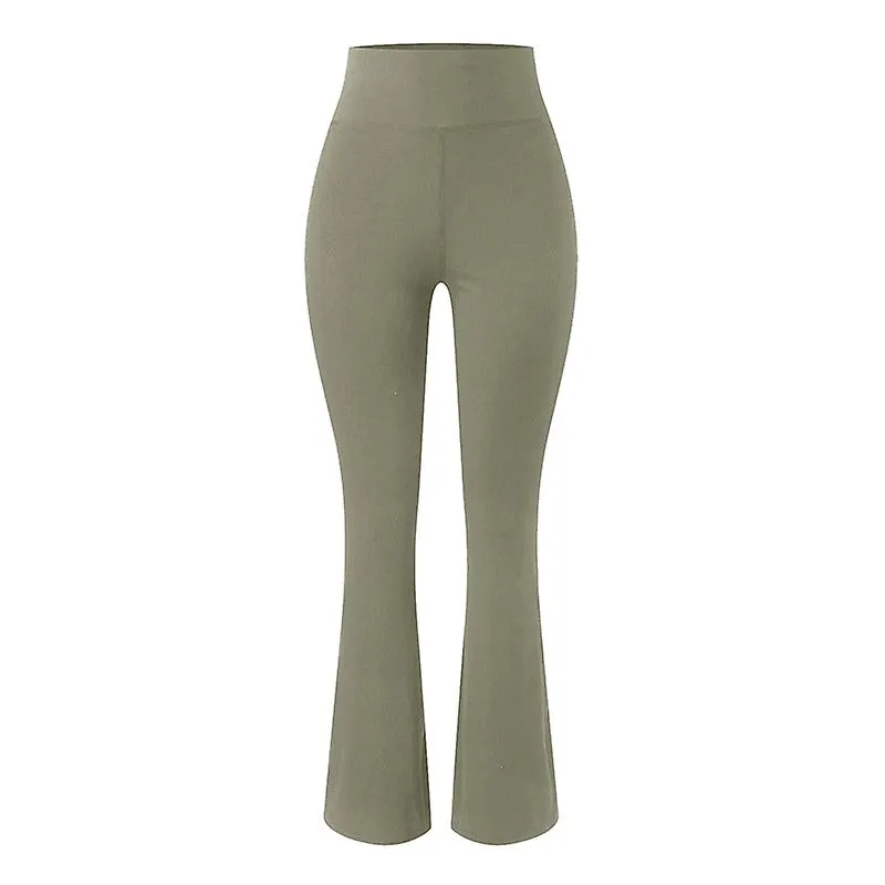 Leggings acampanados para mujer Pantalones casuales de entrenamiento de control de abdomen de cintura alta