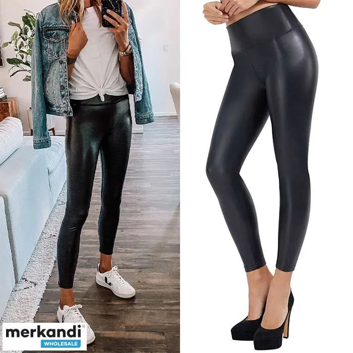 LEGGINGS DE CUERO  PANTALONES DE PIEL SINTéTICA, LEGGINGS DE CUERO VEGANO, PANTALONES CON ASPECTO DE CUERO