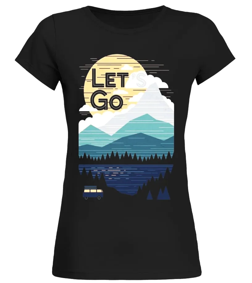 LET GO CAMPING SHIRT  LIMITED EDITION CAMISETA CUELLO REDONDO MUJER