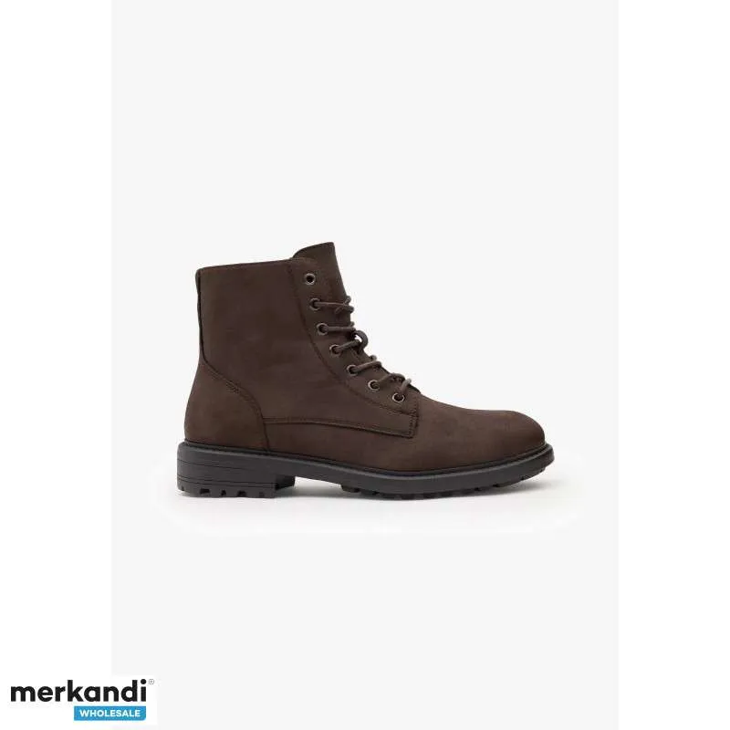 Lote de botines de cuero sintético y borreguito para hombre