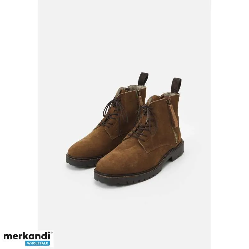 Lote de botines de cuero sintético y borreguito para hombre