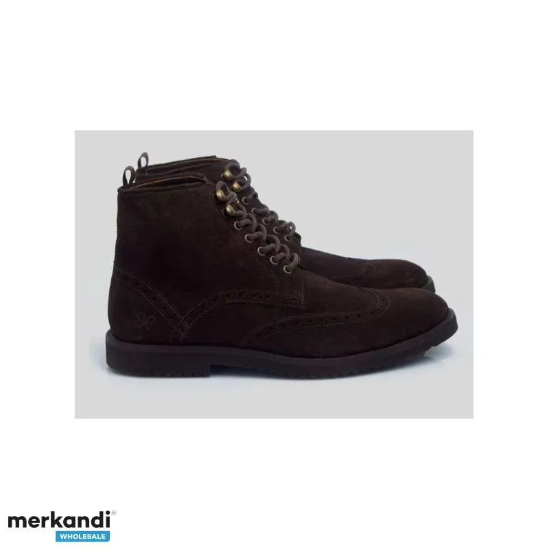 Lote de botines de cuero sintético y borreguito para hombre