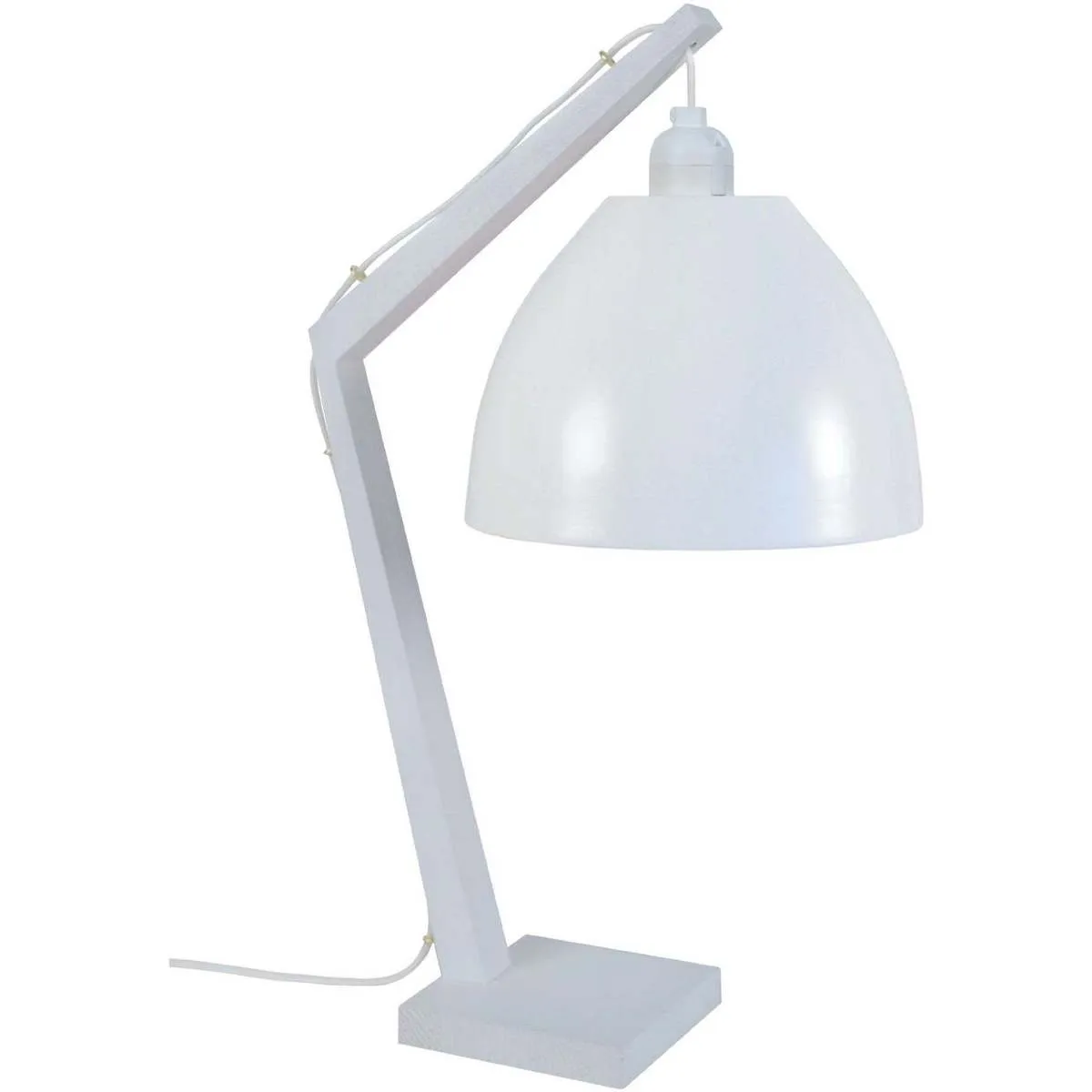 lámpara de noche redondo madera blanco marfil