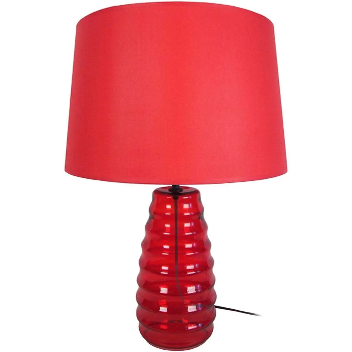 lámpara de noche redondo vidrio rojo