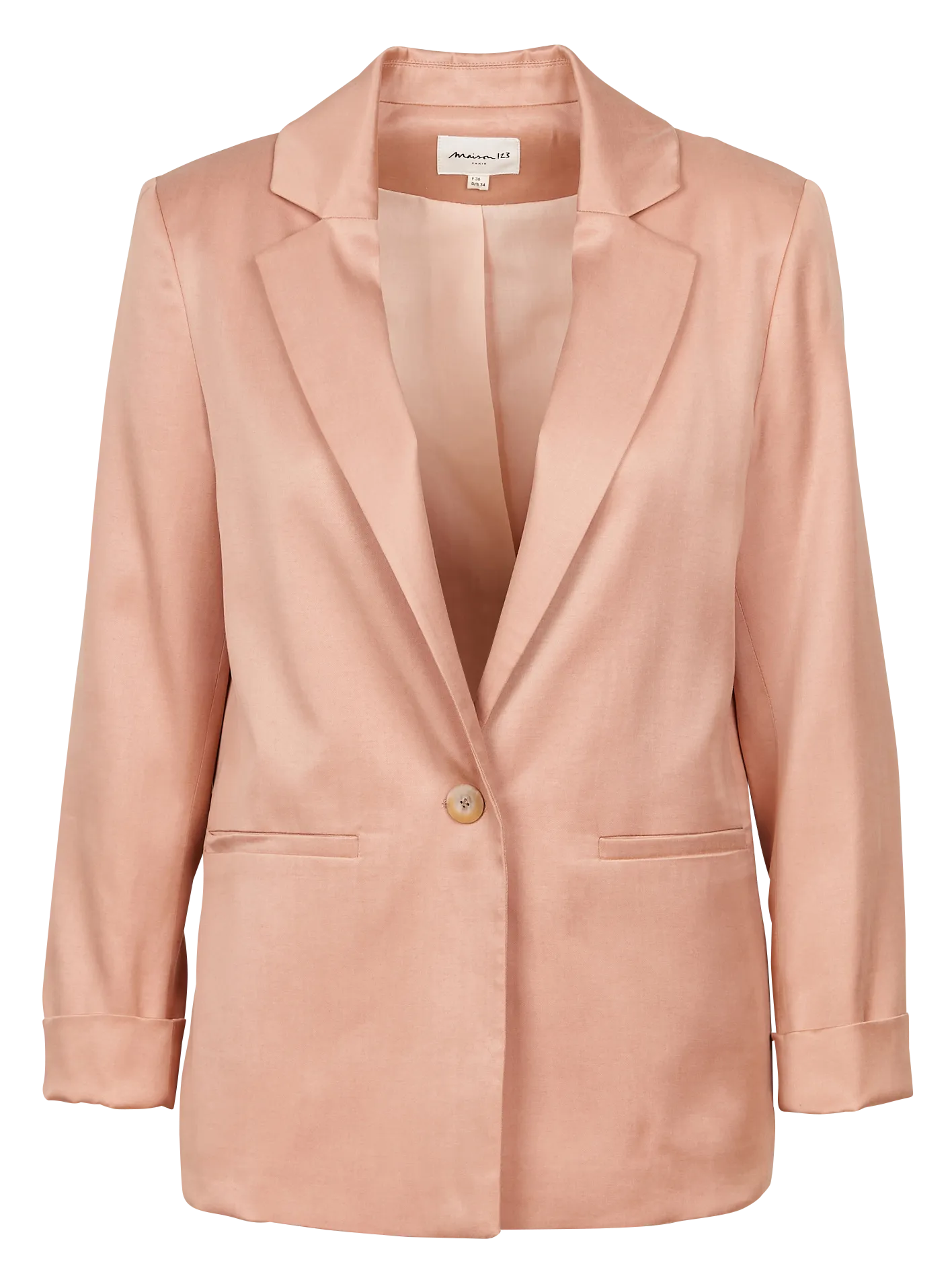 MAISON 123 ADELIA  CHAQUETA SASTRE RECTA EN ROSA