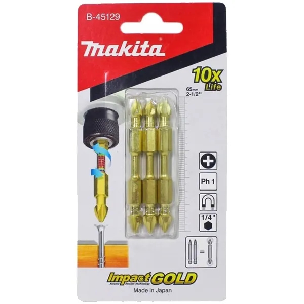 MAKITA  B45129  JUEGOCABEZAS DE TORNILLO, PH1, 3 PIEZAS