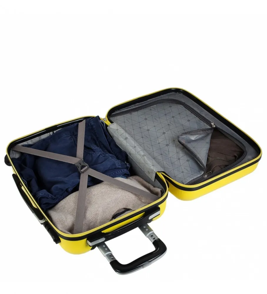 MALETA CABINA DE VIAJE RíGIDA 4 RUEDAS TROLLEY 71250 AMARILLO 55X38X20CM