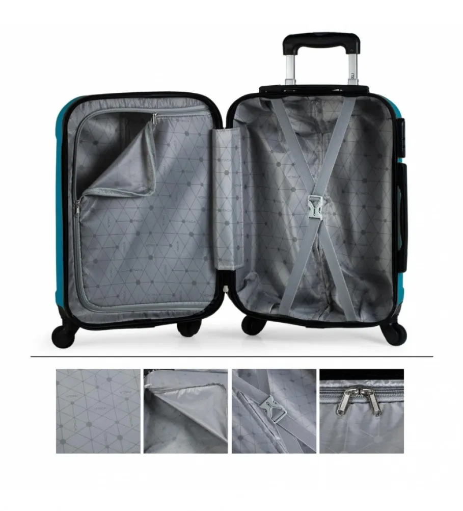 MALETA CABINA RíGIDA 4 RUEDAS 771150 TURQUESA 55X37X20CM