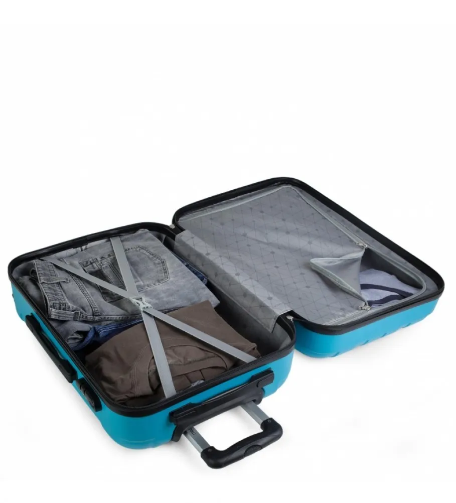 MALETA CABINA RíGIDA 4 RUEDAS 771150 TURQUESA 55X37X20CM