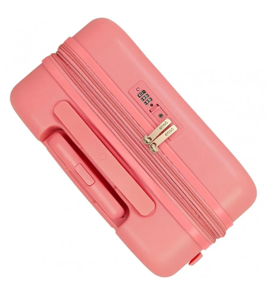 Maleta de cabina Enso Ciao Bella expandible rígida 55cm coral