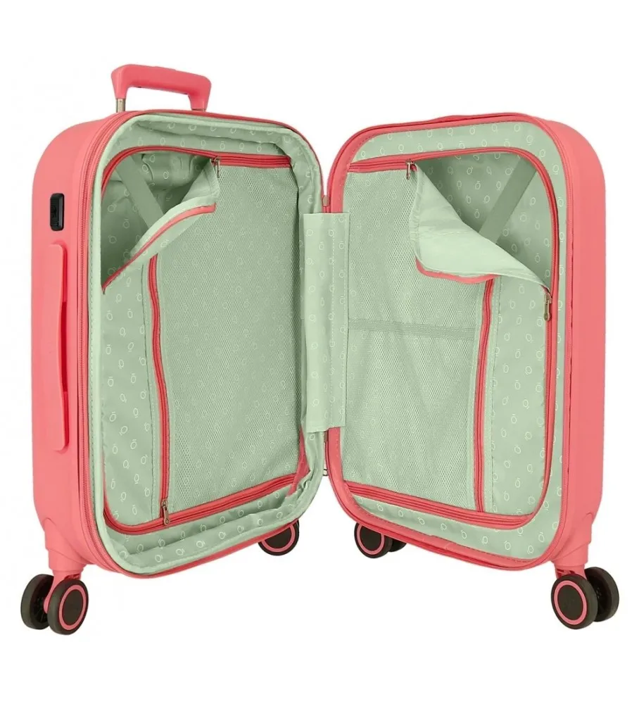 Maleta de cabina Enso Ciao Bella expandible rígida 55cm coral
