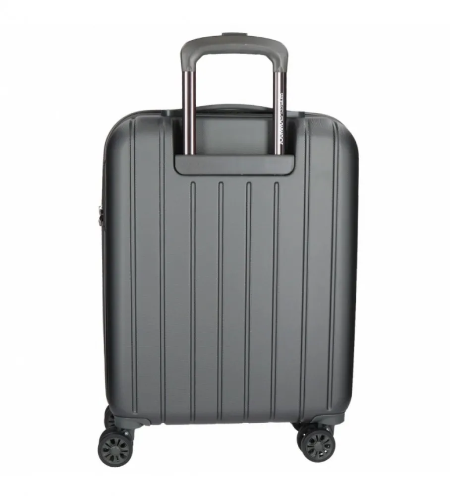 MALETA DE CABINA EXTENSIBLE RíGIDA MOVOM WOOD ANTRACITA 55X38,8X20CM