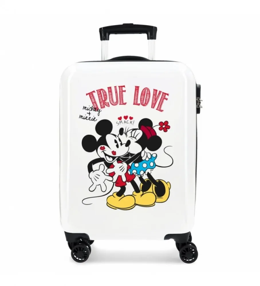 MALETA DE CABINA MICKEY Y MINNIE TRUE LOVE BLANCO 38X55X20CM