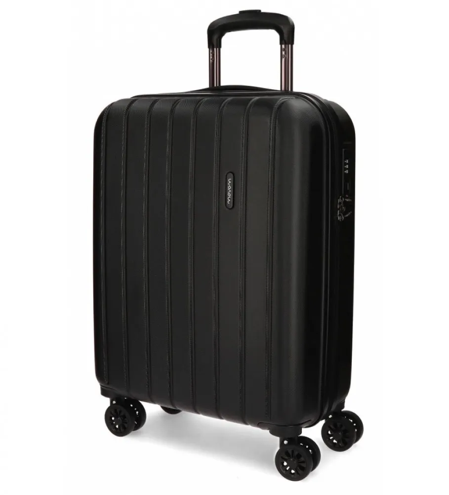 MALETA DE CABINA MOVOM WOOD RíGIDA NEGRA 40X55X20CM