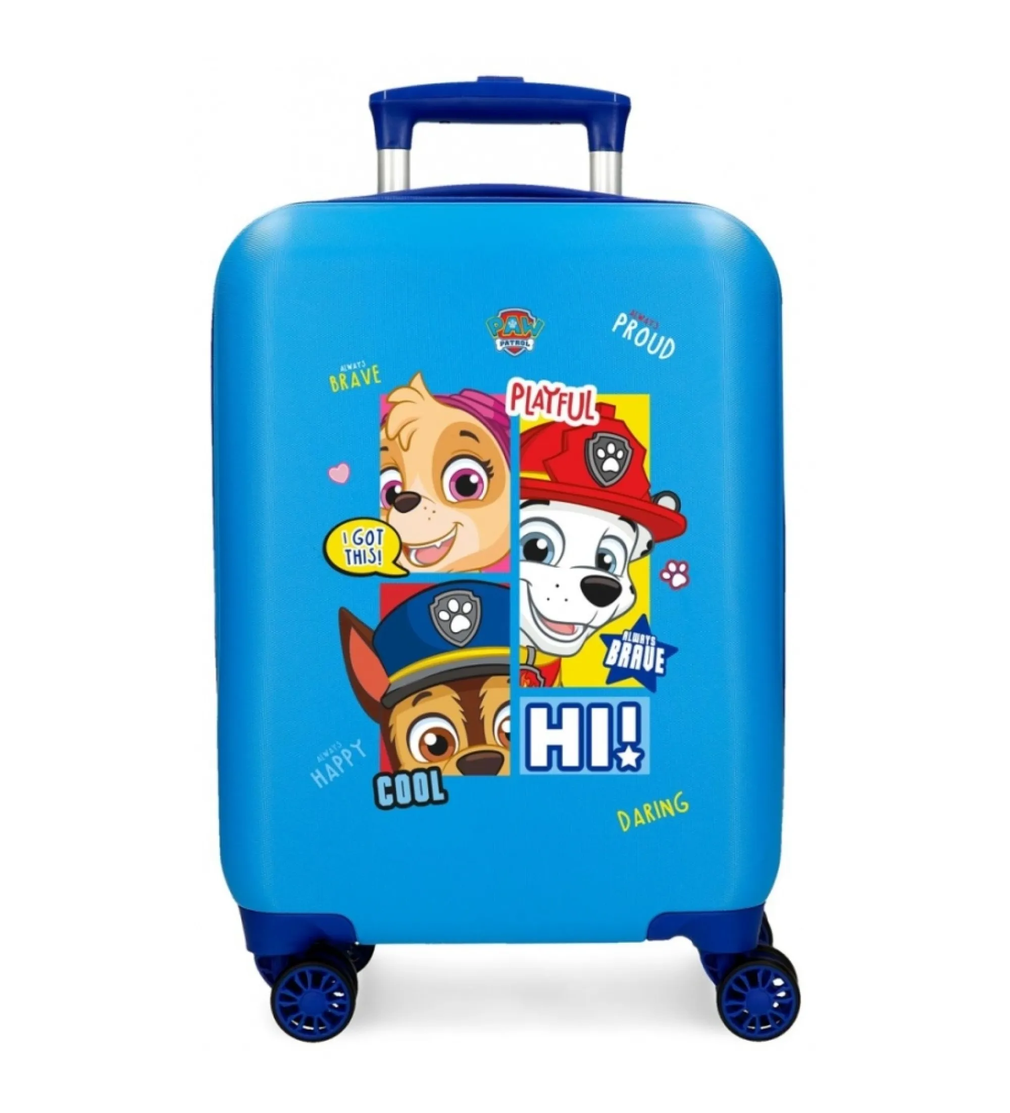Maleta de cabina Paw Patrol Be happy rígida 50 cm azul