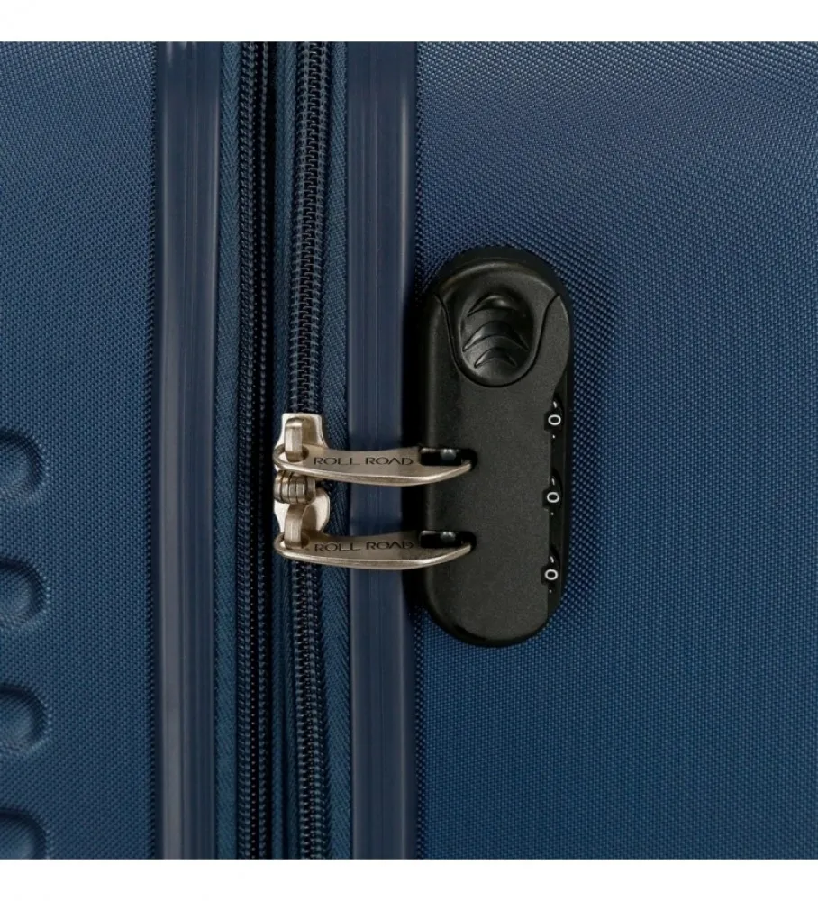 MALETA DE CABINA ROLL ROAD INDIA RíGIDA AZUL MARINO 40X55X20CM