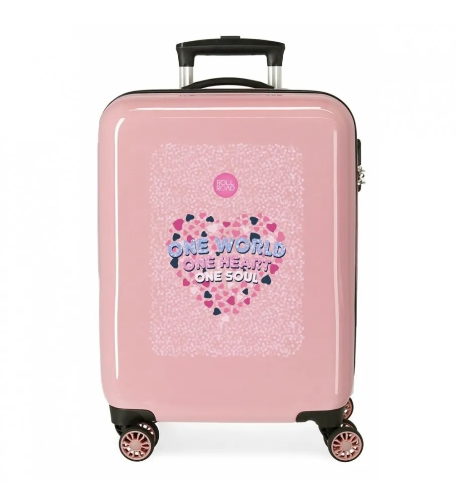 Maleta de Cabina Roll Road One World rígida 55cm rosa