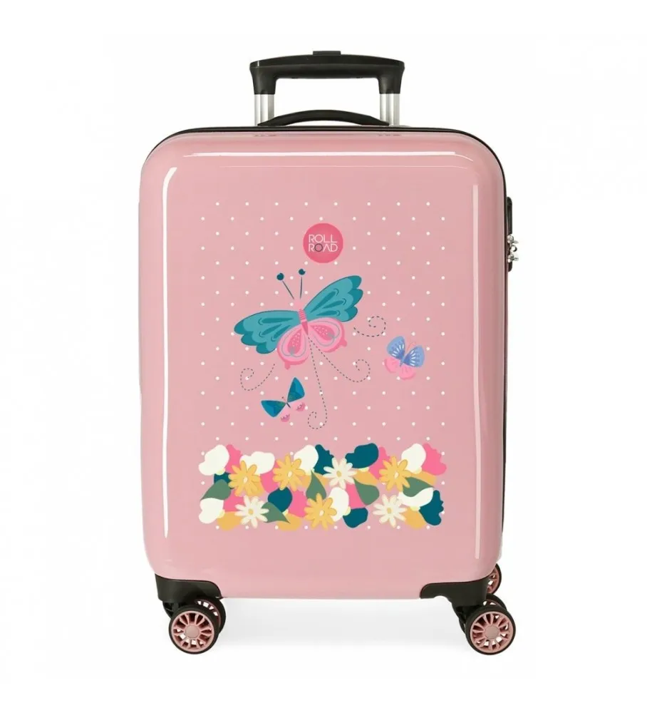 Maleta de Cabina Roll Road Precious Flower rígida 55cm rosa