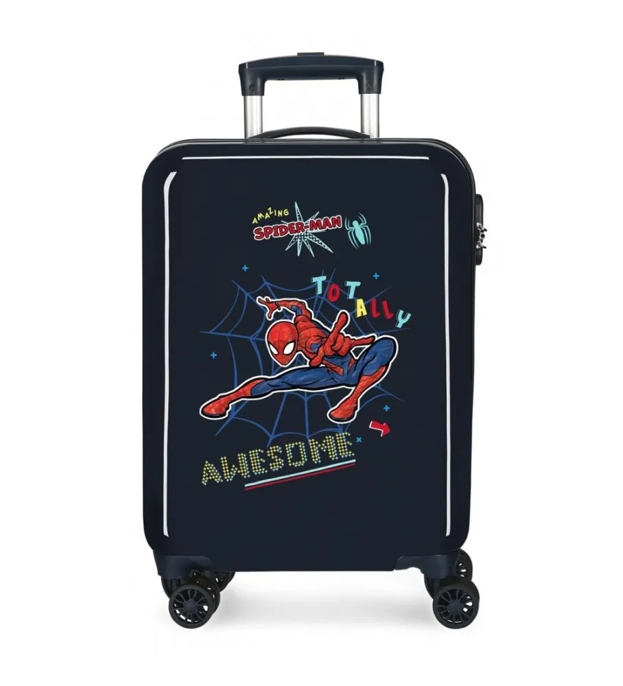 Maleta de cabina Spiderman Totally awesome rígida 55 cm marino