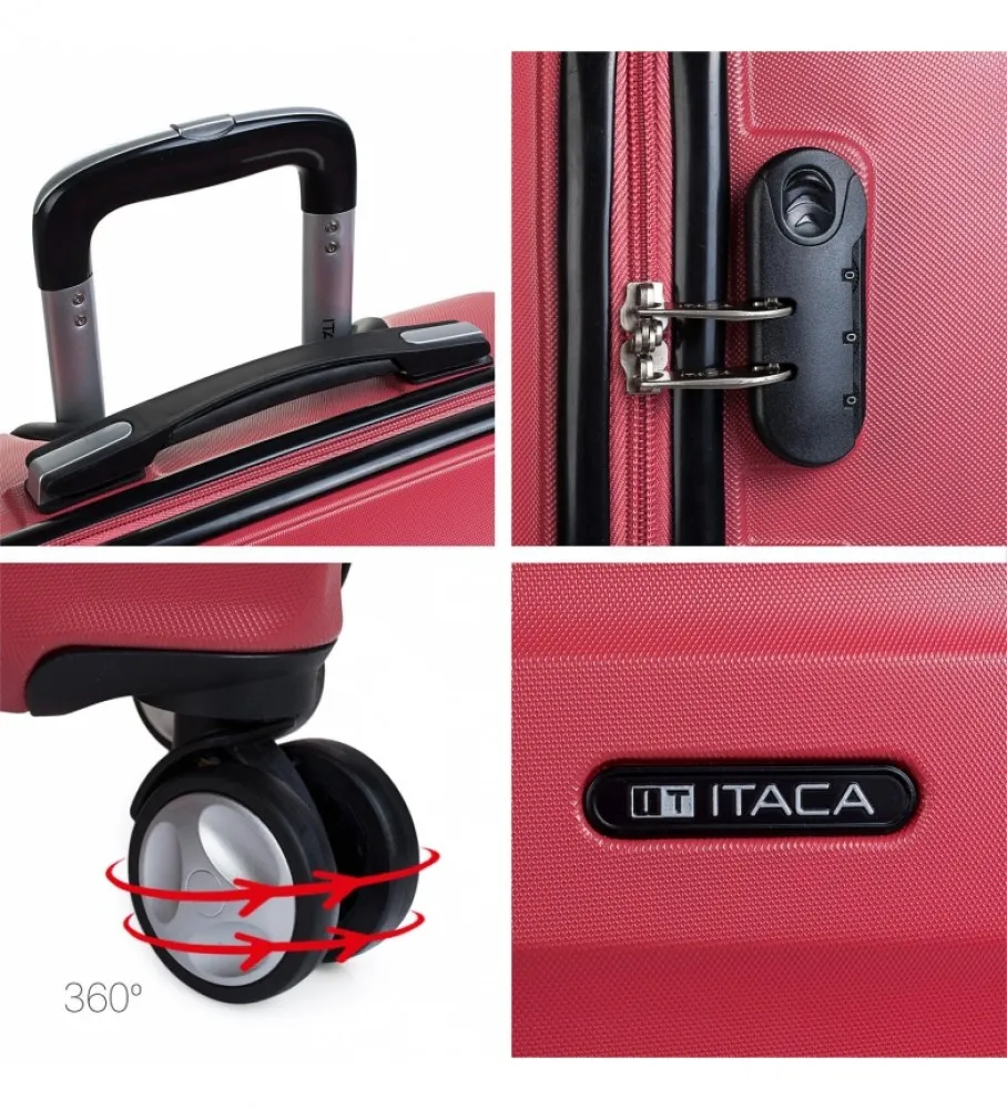 MALETA DE VIAJE CABINA TROLLEY ABS T71650 CORAL 55X40X20CM