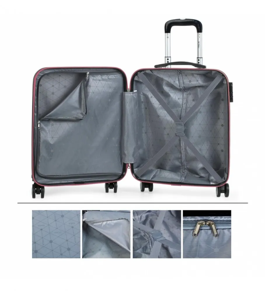 MALETA DE VIAJE CABINA TROLLEY ABS T71650 CORAL 55X40X20CM