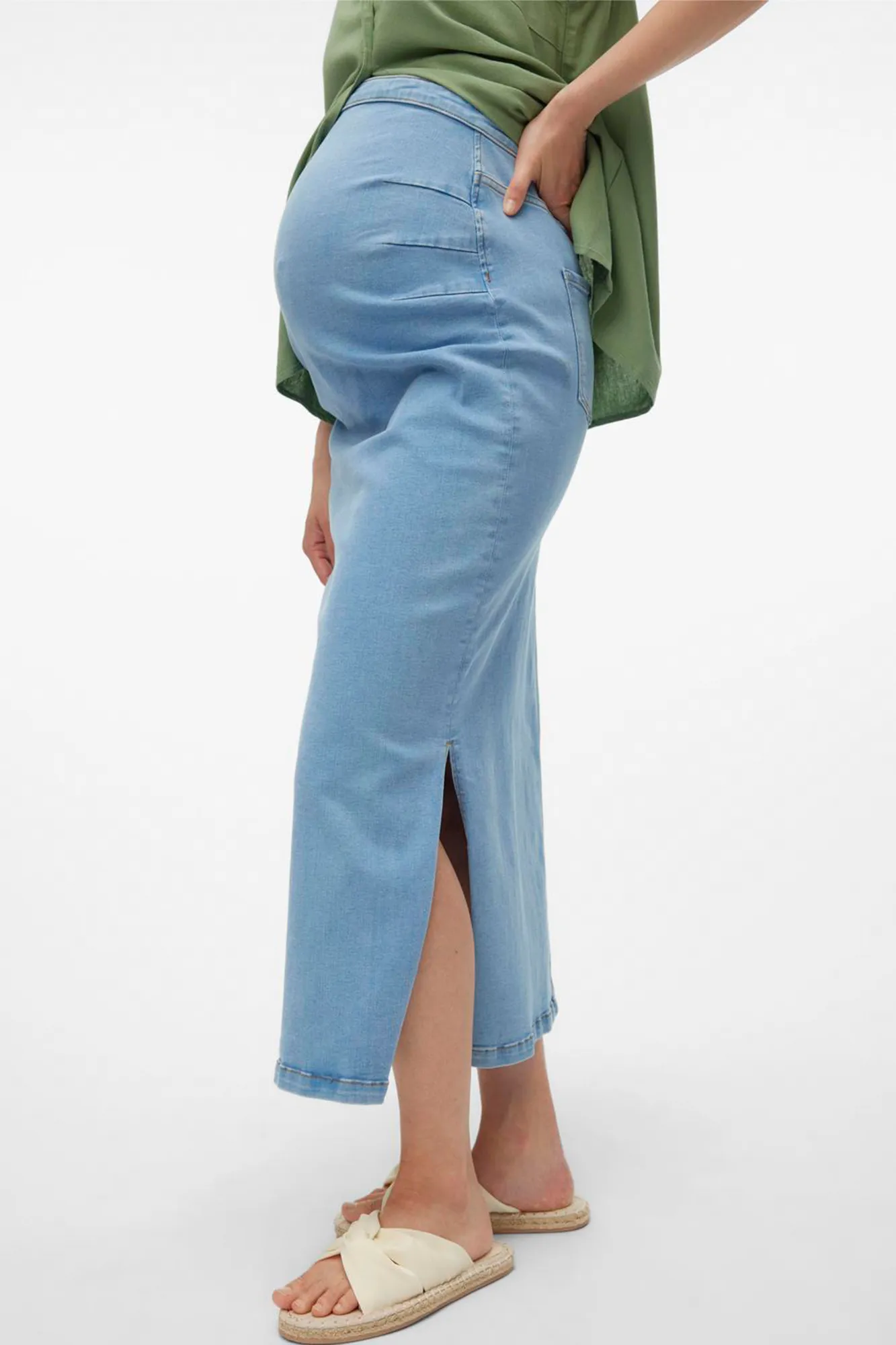 Mamalicious Falda larga denim maternity