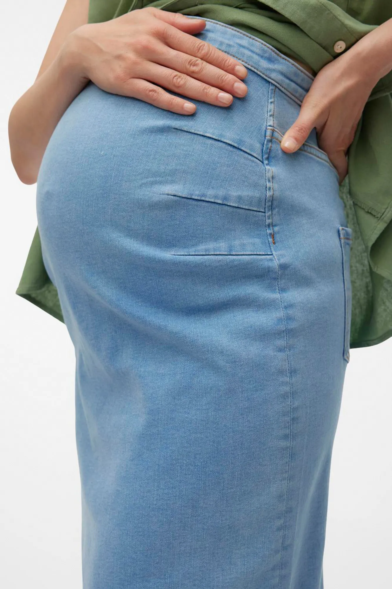 Mamalicious Falda larga denim maternity