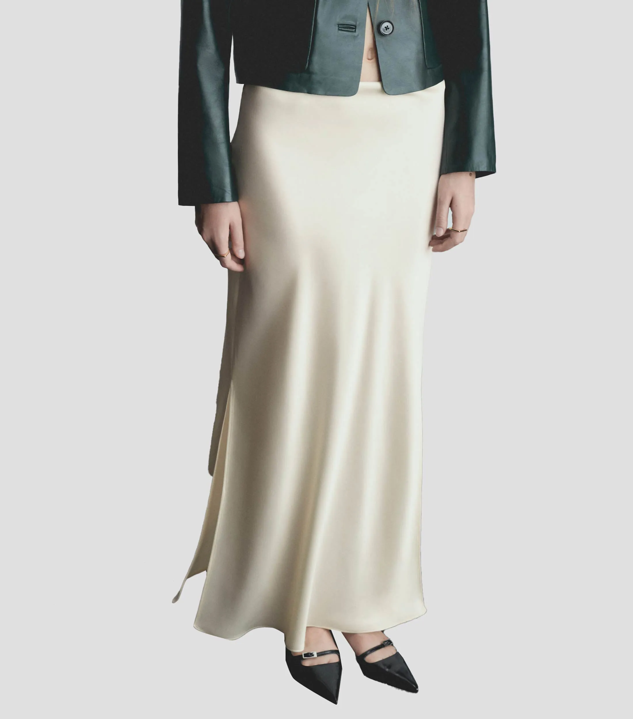 Mango Falda maxi de corte recto Mujer