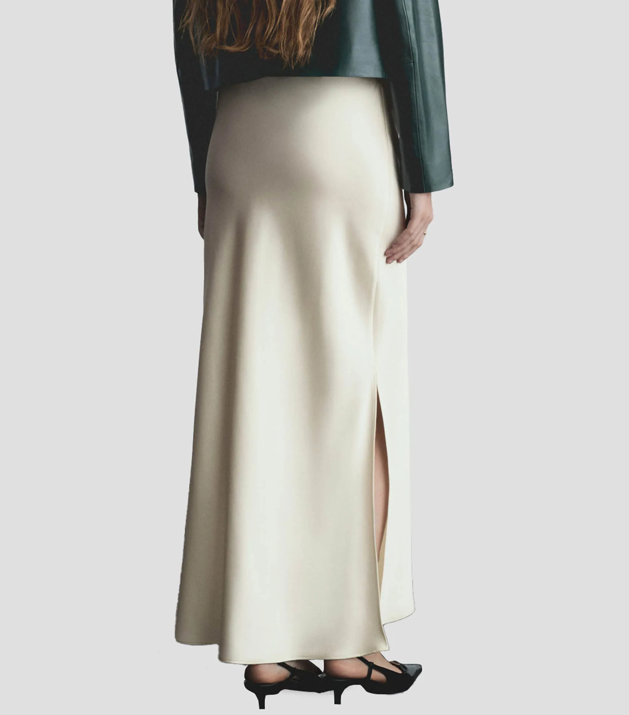 Mango Falda maxi de corte recto Mujer