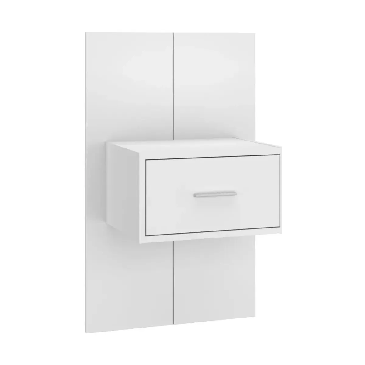 Mesita de noche de pared blanco brillante