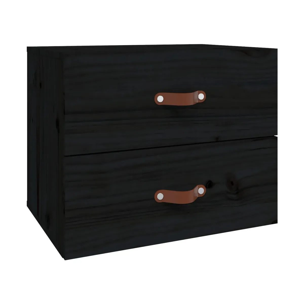 Mesita de noche de pared negro 50x36x40 cm