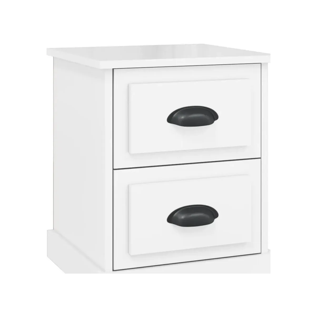 Mesita de noche madera contrachapada blanco brillo