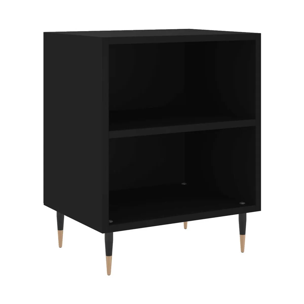 Mesita de noche madera de ingeniería negro 40x30x50 cm